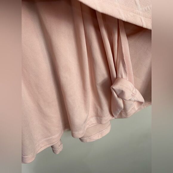 Lulu's Dress Puff Sleeves in Peach Back tie Closure - Picture 7 of 10